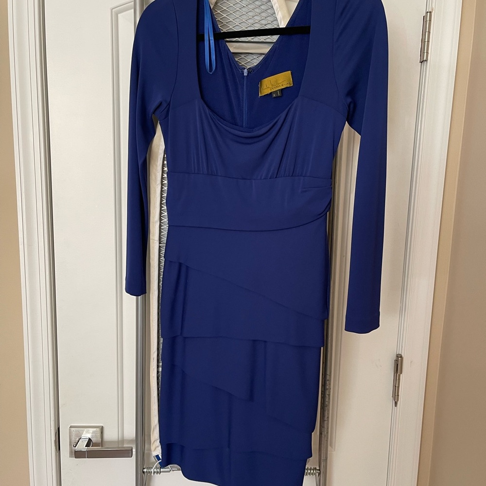 Nicole Miller Royal Blue Long Sleeve Dress